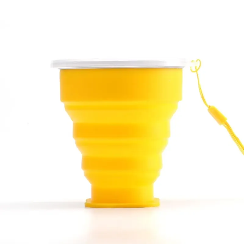 Tasse pliable en silicone avec couvercle, format voyage 200 ml 14