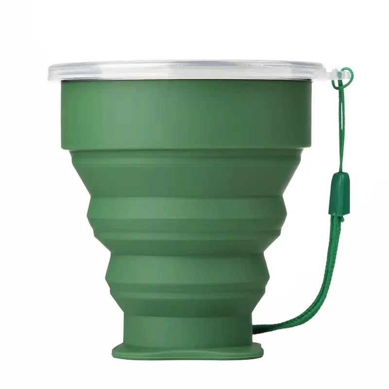 Tasse pliable en silicone avec couvercle, format voyage 200 ml 9