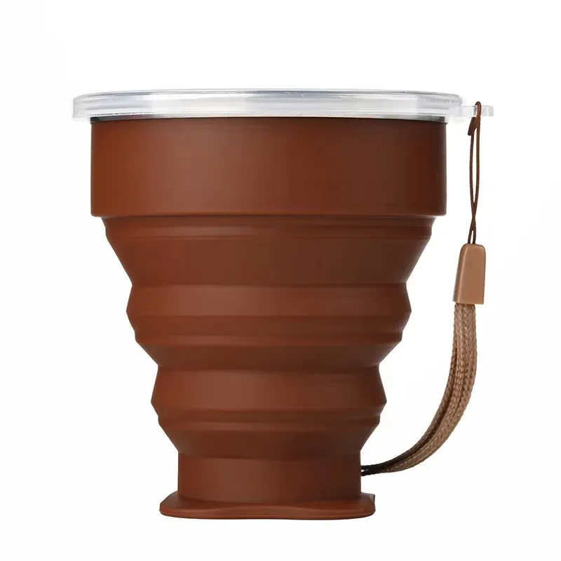 Tasse pliable en silicone avec couvercle, format voyage 200 ml 10