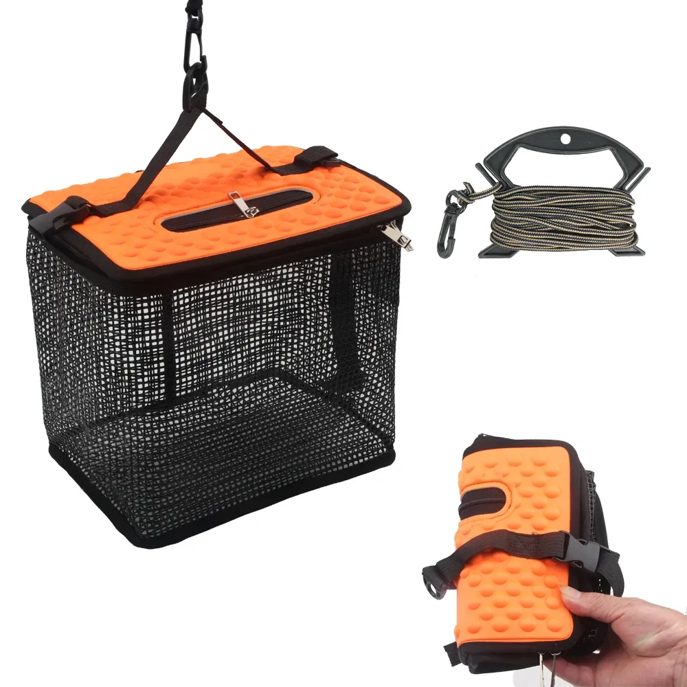 Panier à poisson flottant pliable, vue d'ensemble