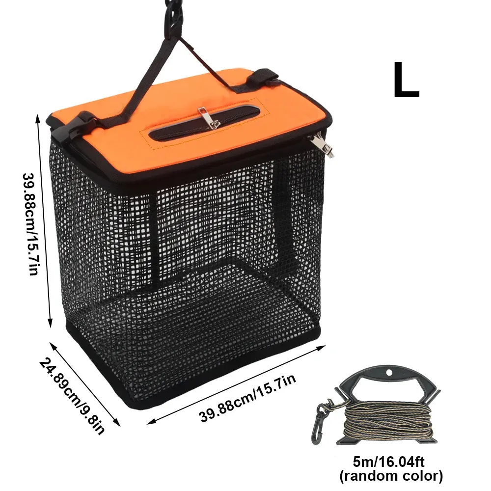 Panier de pêche flottant pliable et portable en maille 8