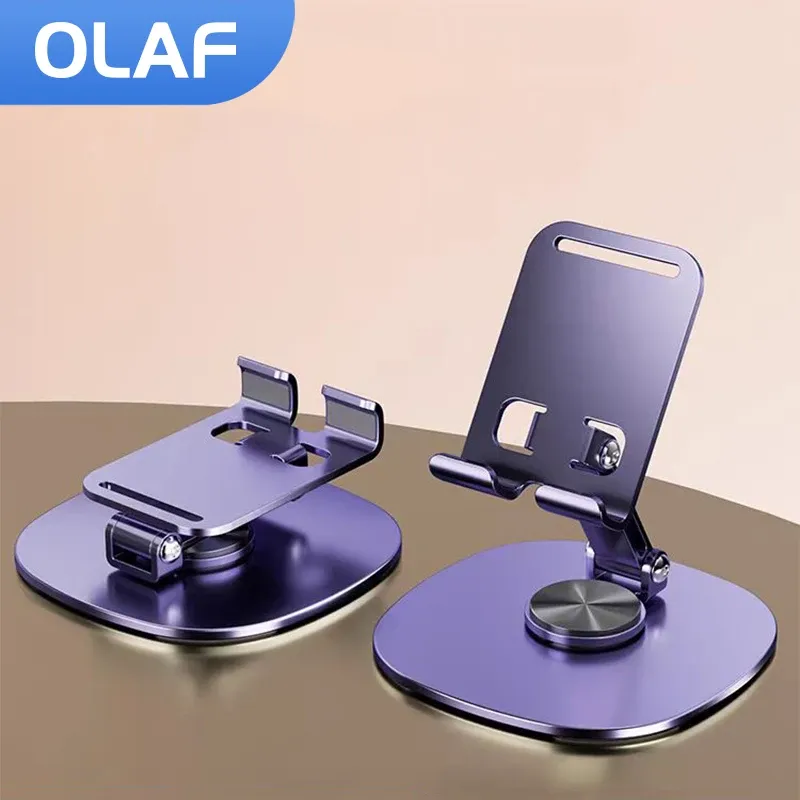 Olaf Support de téléphone rotatif pour bureau, compatible iPad, Samsung et iPhone 13, 14 et 15