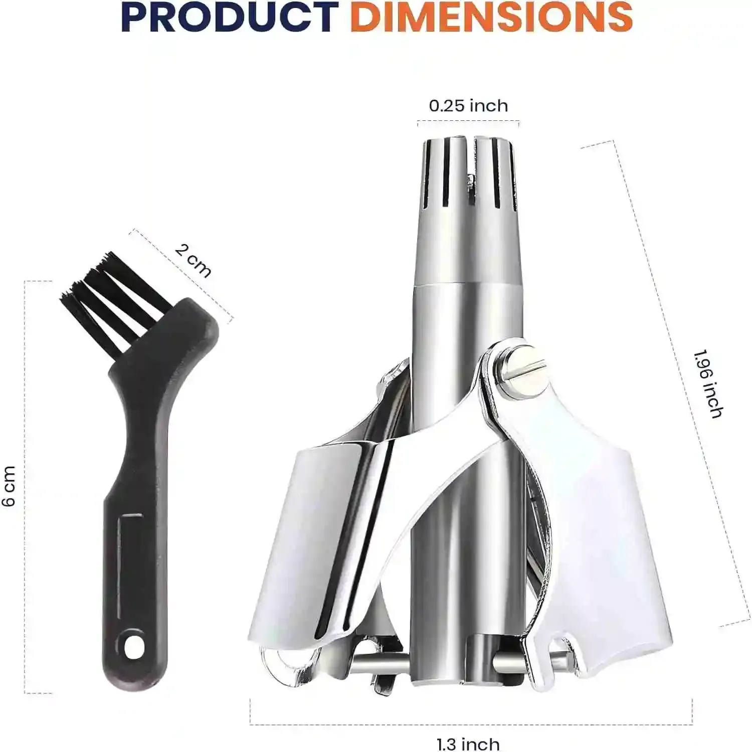 LISI Tondeuse à poils de nez et d'oreilles manuelle rotative 360° en acier inoxydable, lavable et portable 6