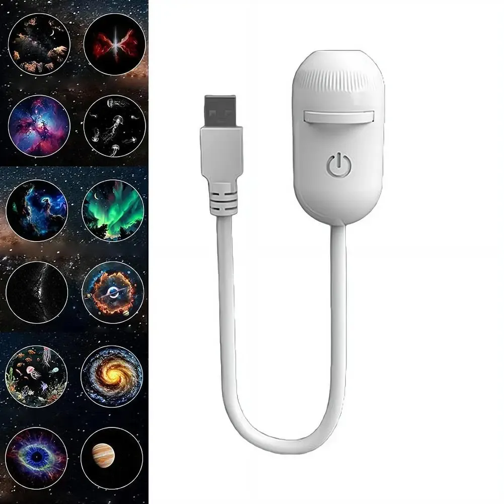 Projecteur de Galaxie USB 2-en-1 Mini Galaxy 360 avec Lampe d'Ambiance LED Rotative Ciel Étoilé Saturne 2
