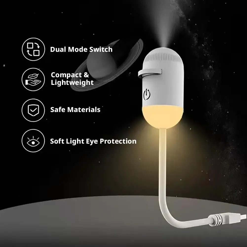 Projecteur de Galaxie USB 2-en-1 Mini Galaxy 360 avec Lampe d'Ambiance LED Rotative Ciel Étoilé Saturne 6