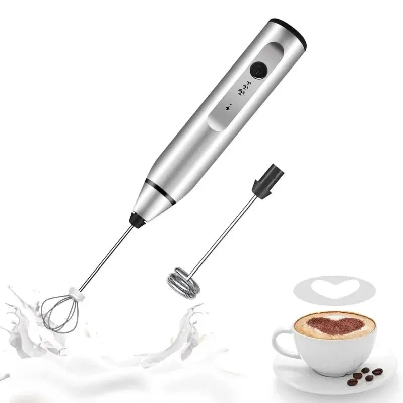 Mousseur à lait électrique portable rechargeable par USB, mini fouet à main pour cappuccino, café et crème 6