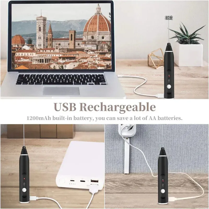 Mousseur à lait électrique en utilisation