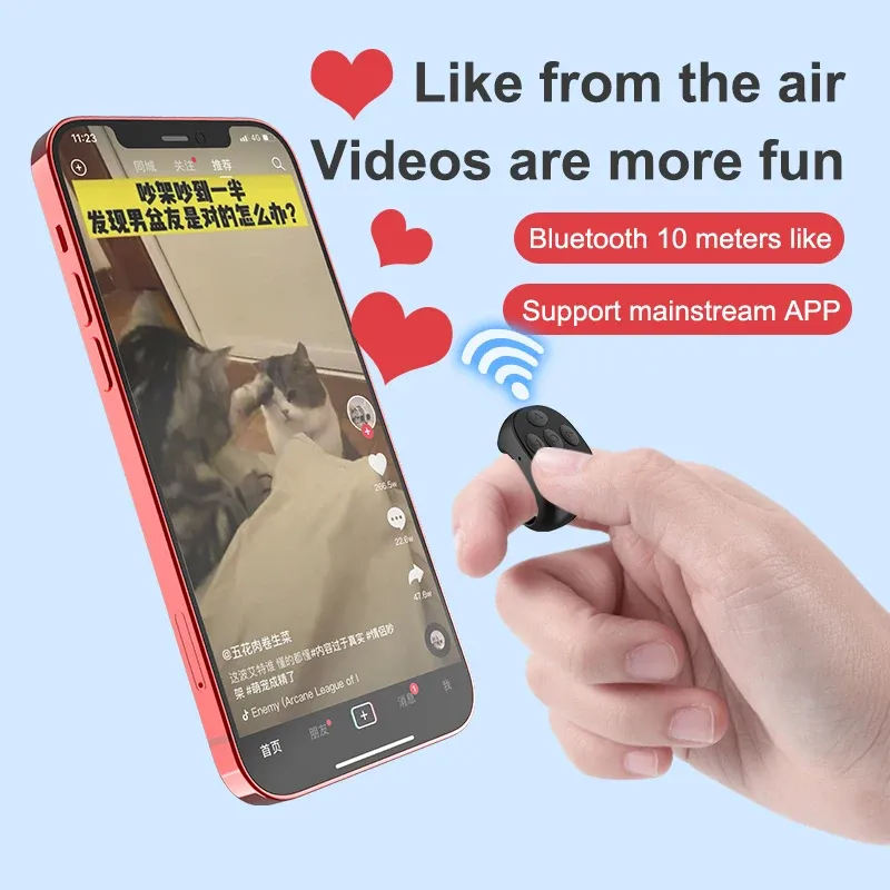 Télécommande Bluetooth sans fil pour selfie, compatible smartphones Xiaomi et Apple 3