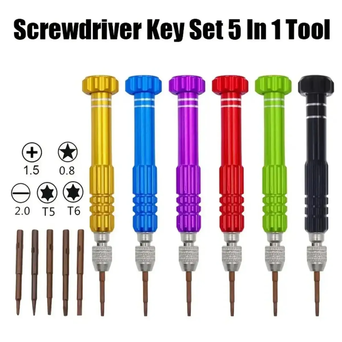 Kit de petit tournevis multifonctionnel 5 en 1, outil de réparation pour lunettes, lunettes de soleil, électronique, téléphone portable, bijoux et plus encore, 1 pièce 3