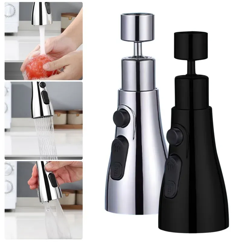 Aérateur de robinet de cuisine universel rotatif à 360 °, extension en plastique avec filtre anti-éclaboussures, buse à mousseur pour robinet de lavabo de cuisine 2