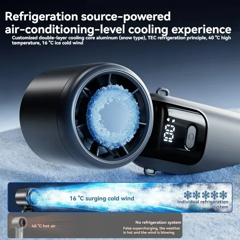 Ventilateur portable pliable, à suspension, haute vitesse, réglable en continu, pour le cou et l'extérieur 5