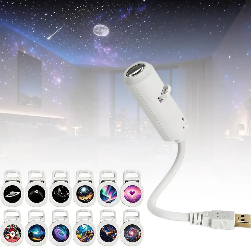 Projecteur de ciel étoilé holographique intelligent HD pour voiture, USB, éclairage d'ambiance 8