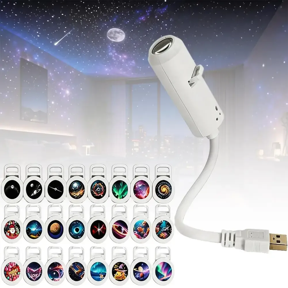 Projecteur de ciel étoilé holographique intelligent HD pour voiture, USB, éclairage d'ambiance 9