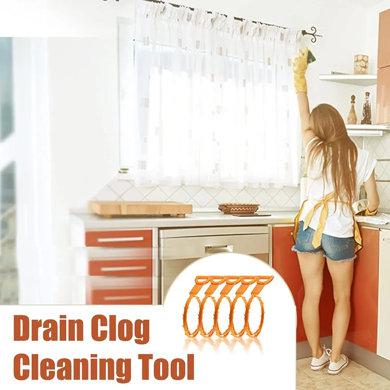 Crochet de dragage pour cheveux, outil de débouchage de canalisations, déboucheur pour tuyaux et éviers, dissolvant de bouchons de drain, accessoires de nettoyage pour évacuations de toilettes 3
