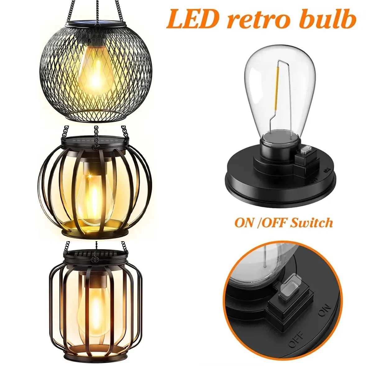 Lanterne solaire LED vue de près