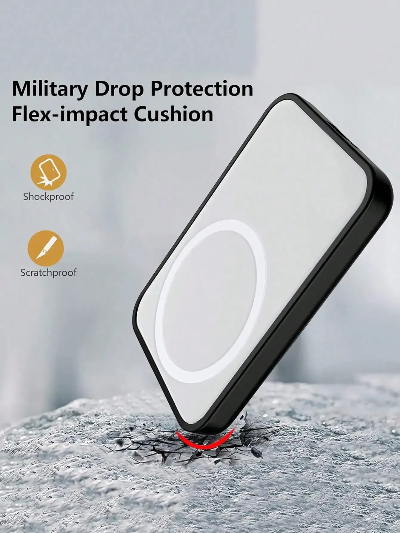 Étui de protection en TPU noir pour batterie externe sans fil MagSafe d'Apple 5