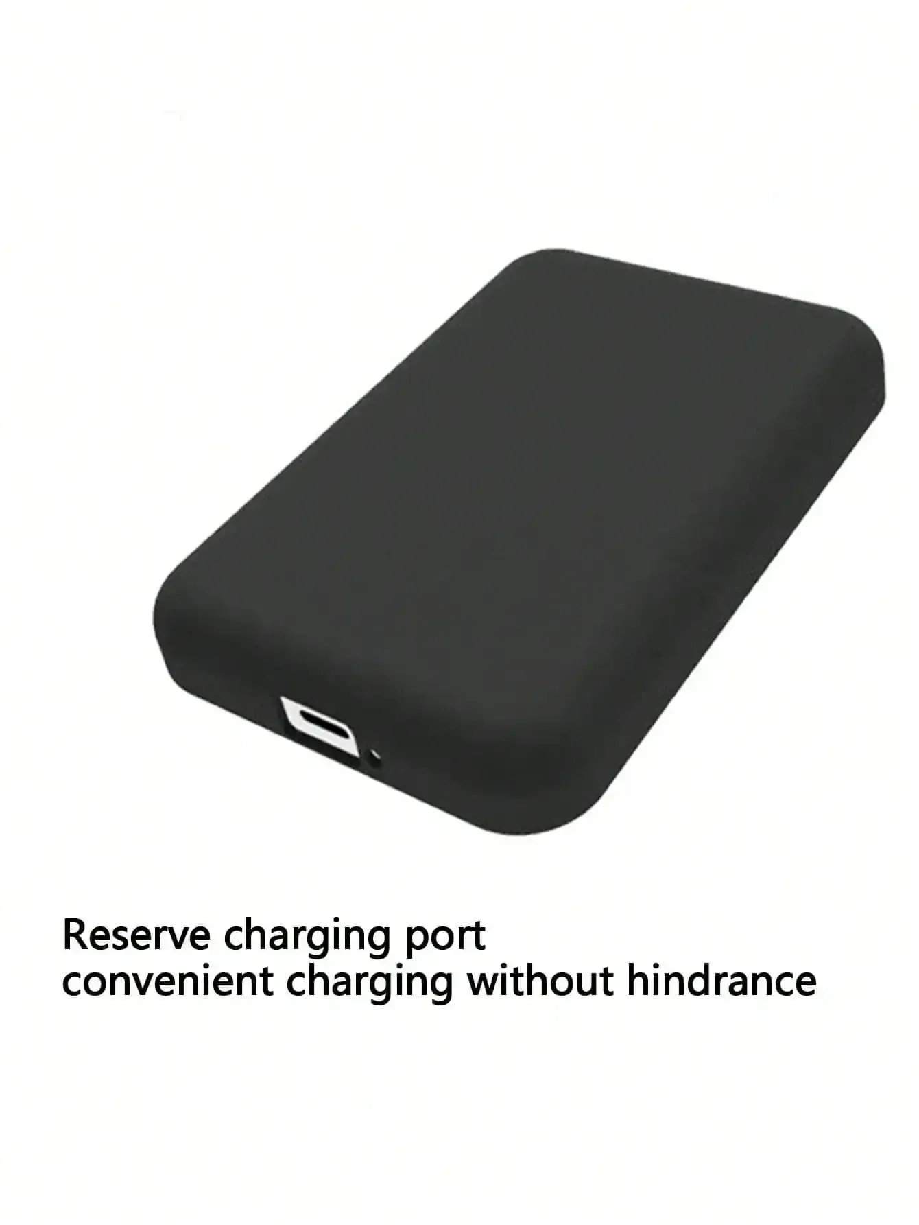 Étui noir en TPU pour chargeur MagSafe