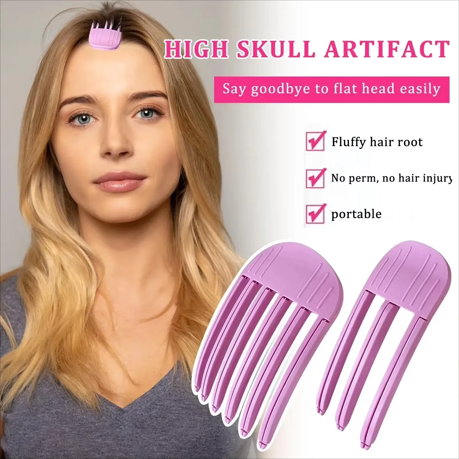Pince volumisante moelleuse pour racines et frange, pour femme : clip mode pour boucler et fixer la coiffure 5