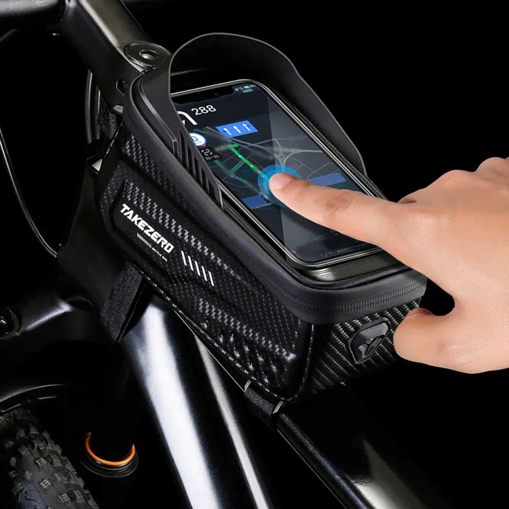 Sac de vélo étanche à écran tactile pour smartphone, compatible écrans de 4,7 à 6,8 pouces 2