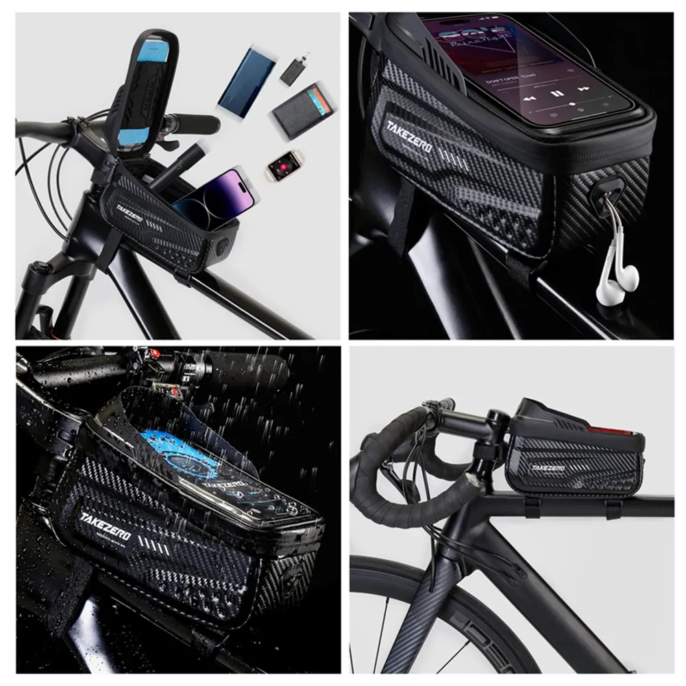 Sac de vélo étanche à écran tactile pour smartphone, compatible écrans de 4,7 à 6,8 pouces 4