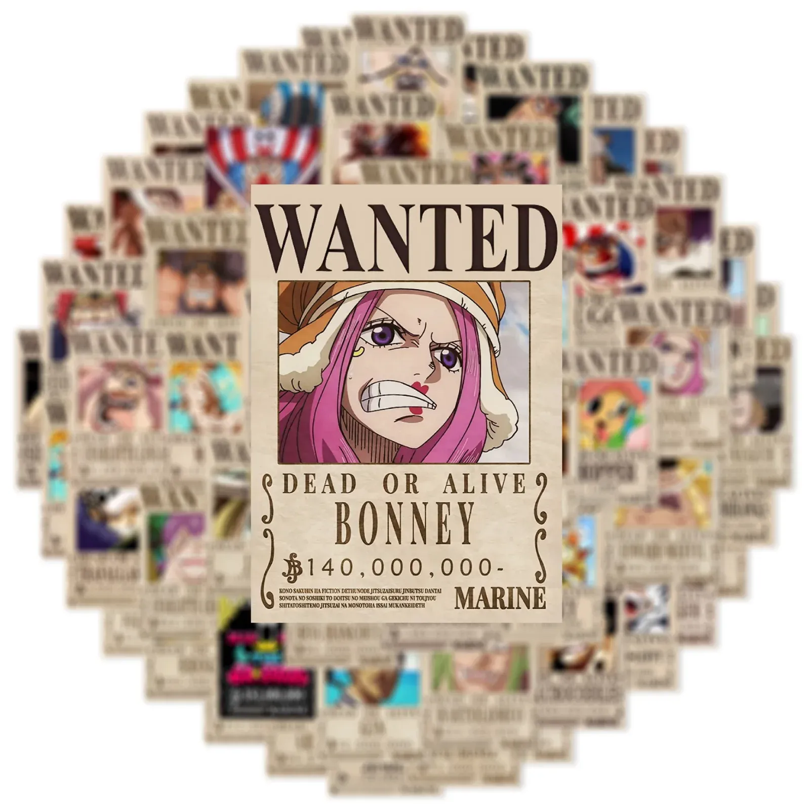 Détail d'un autocollant One Piece