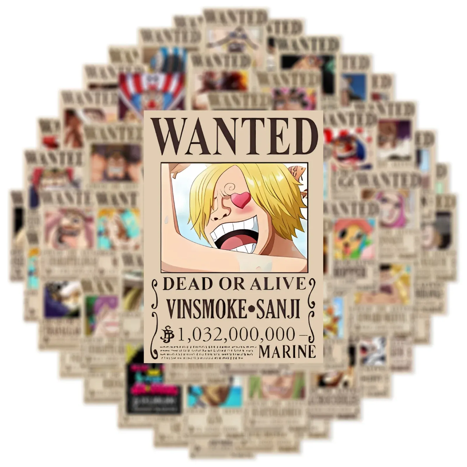 Composition d'autocollants One Piece sur un mur