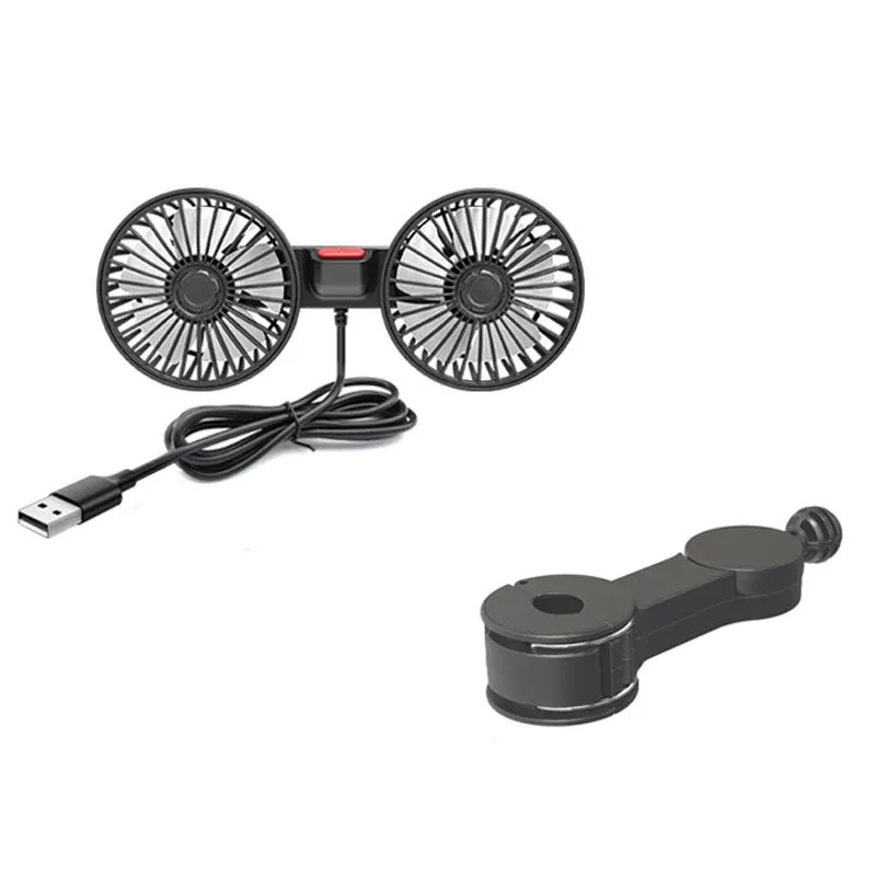 Ventilateur électrique arrière pour voiture avec interface USB, 12 V / 24 V, pour habitacle de camion et sièges arrière, silencieux et puissant 6