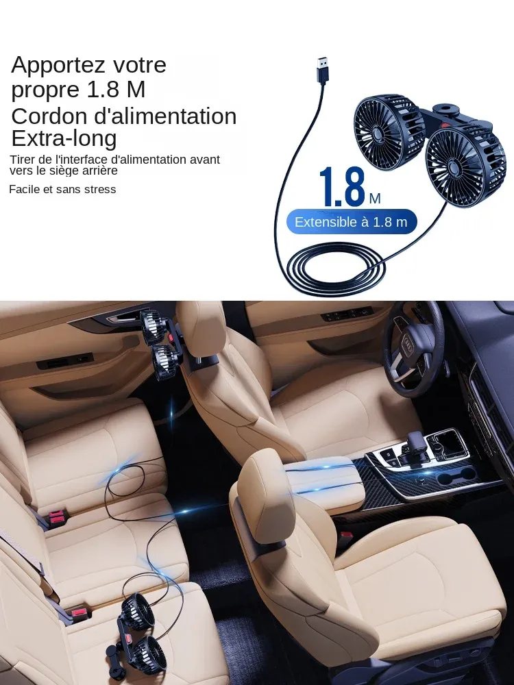 Ventilateur arrière pour voiture, vue latérale