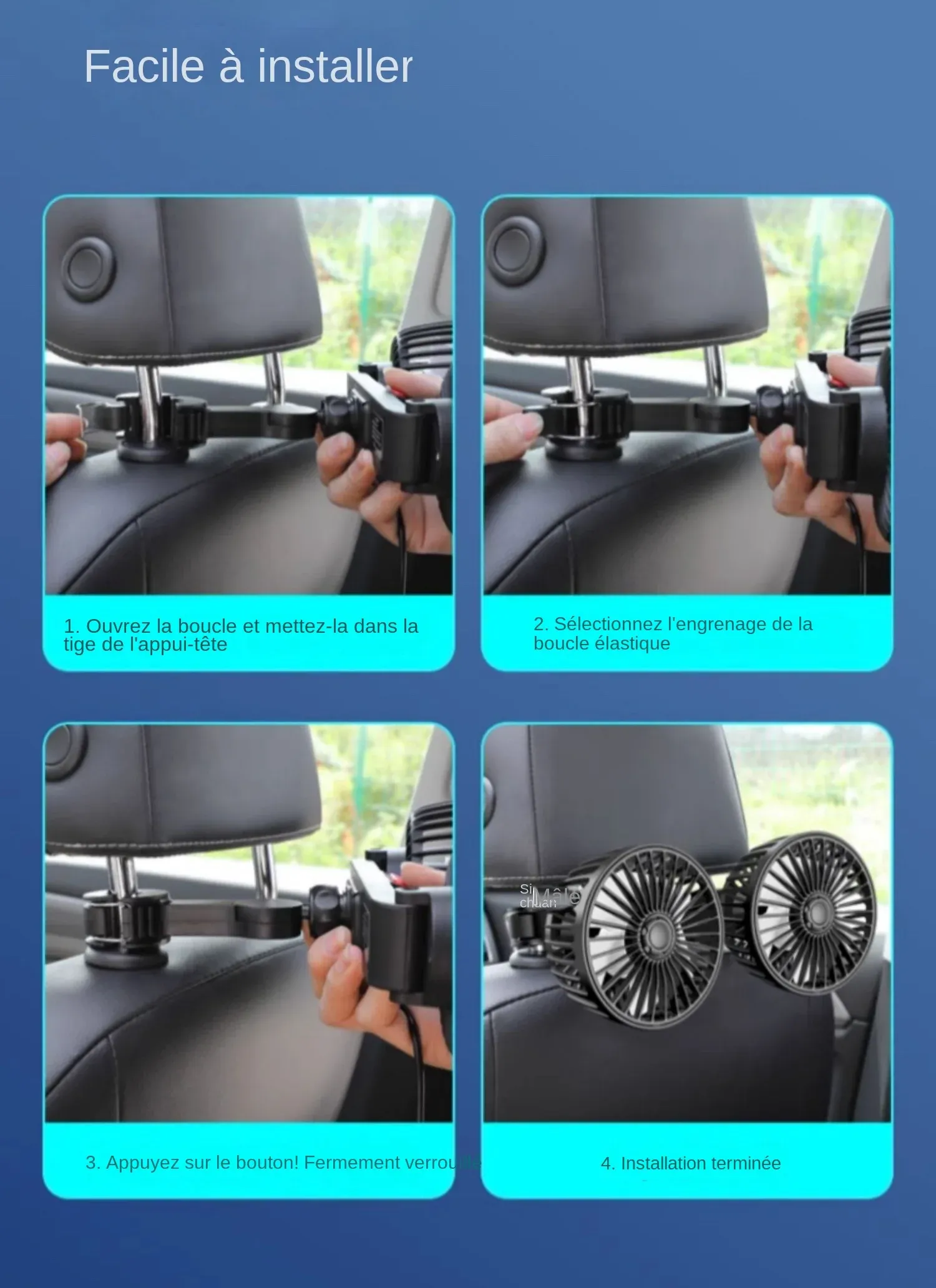 Ventilateur arrière pour voiture, mise en valeur du produit