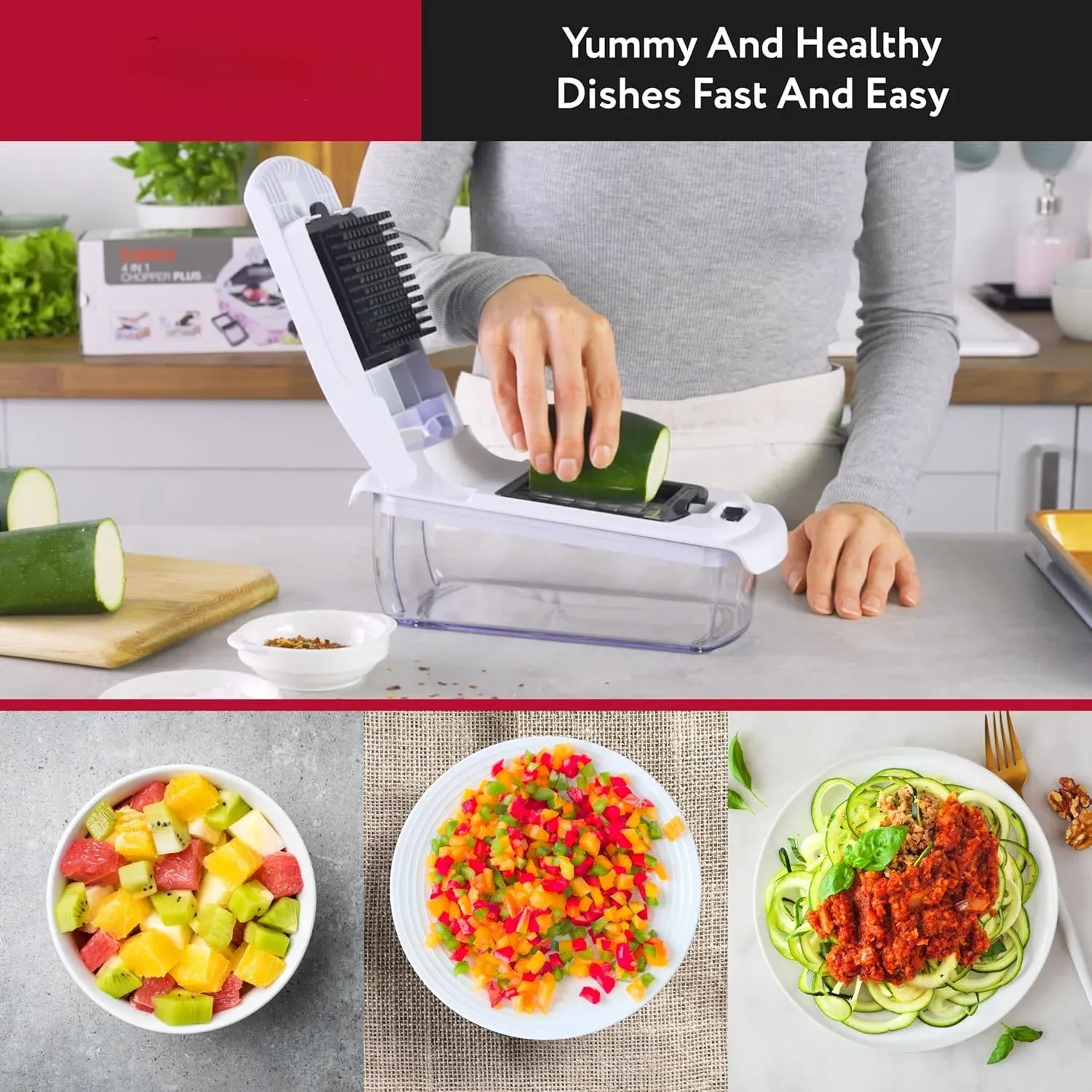 Hachoir à légumes en spirale avec récipient 6