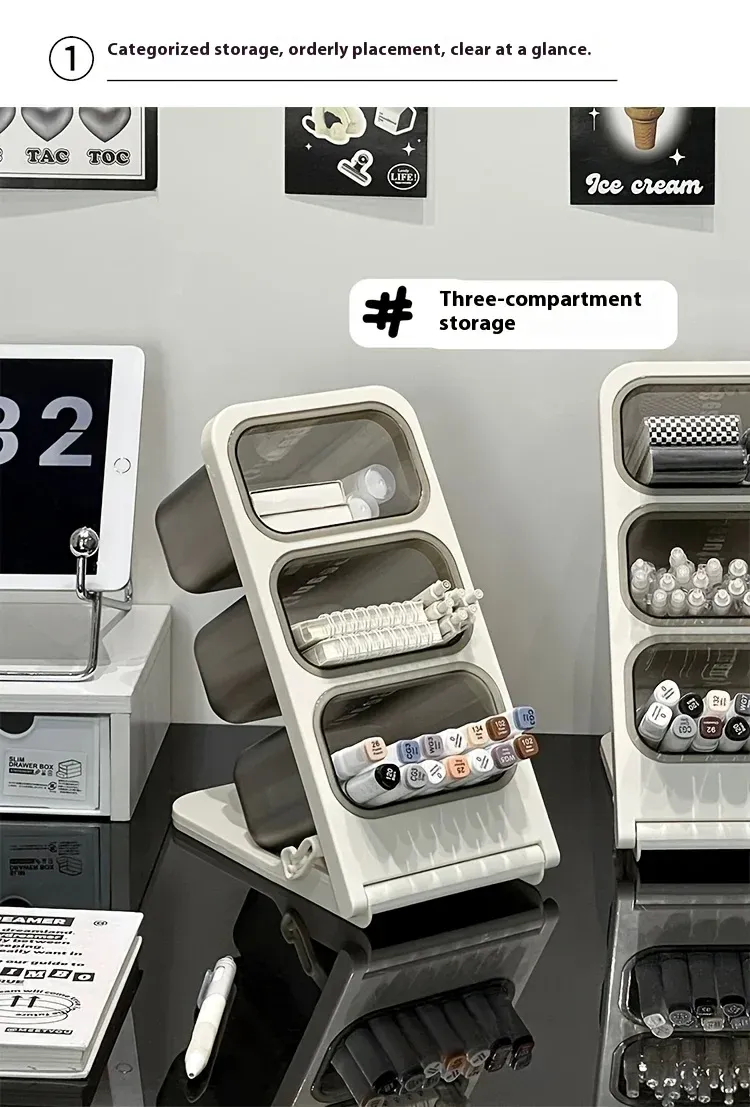 Porte-stylos incliné, organisation de l'espace de travail