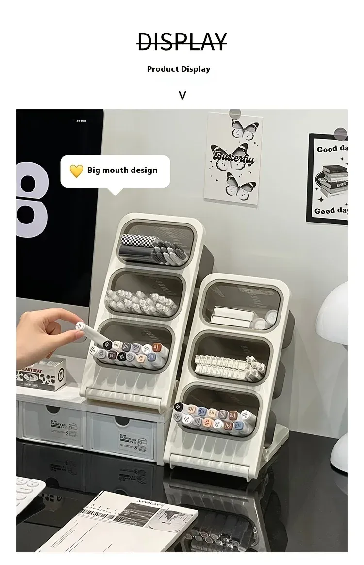 Porte-stylos incliné, design multifonctionnel