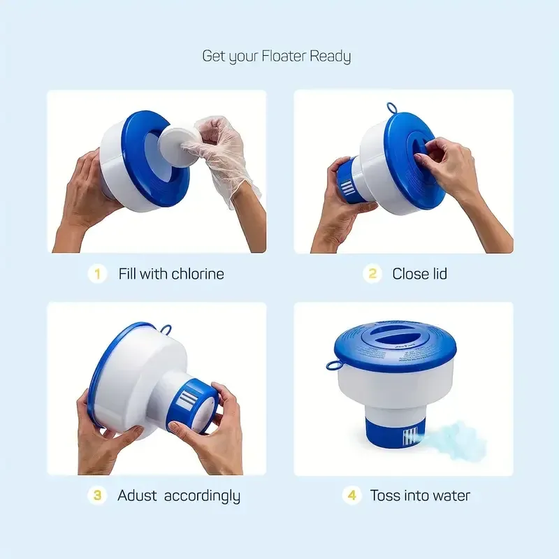 Distributeur flottant de chlore, détail des compartiments