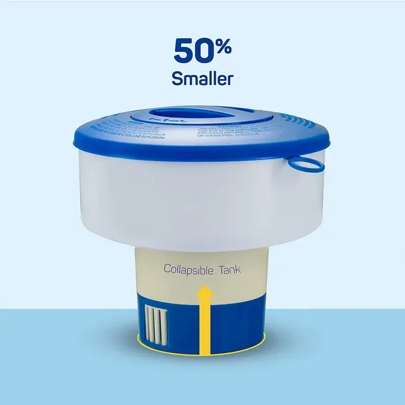 Distributeur flottant de chlore pour piscine, vue d'ensemble