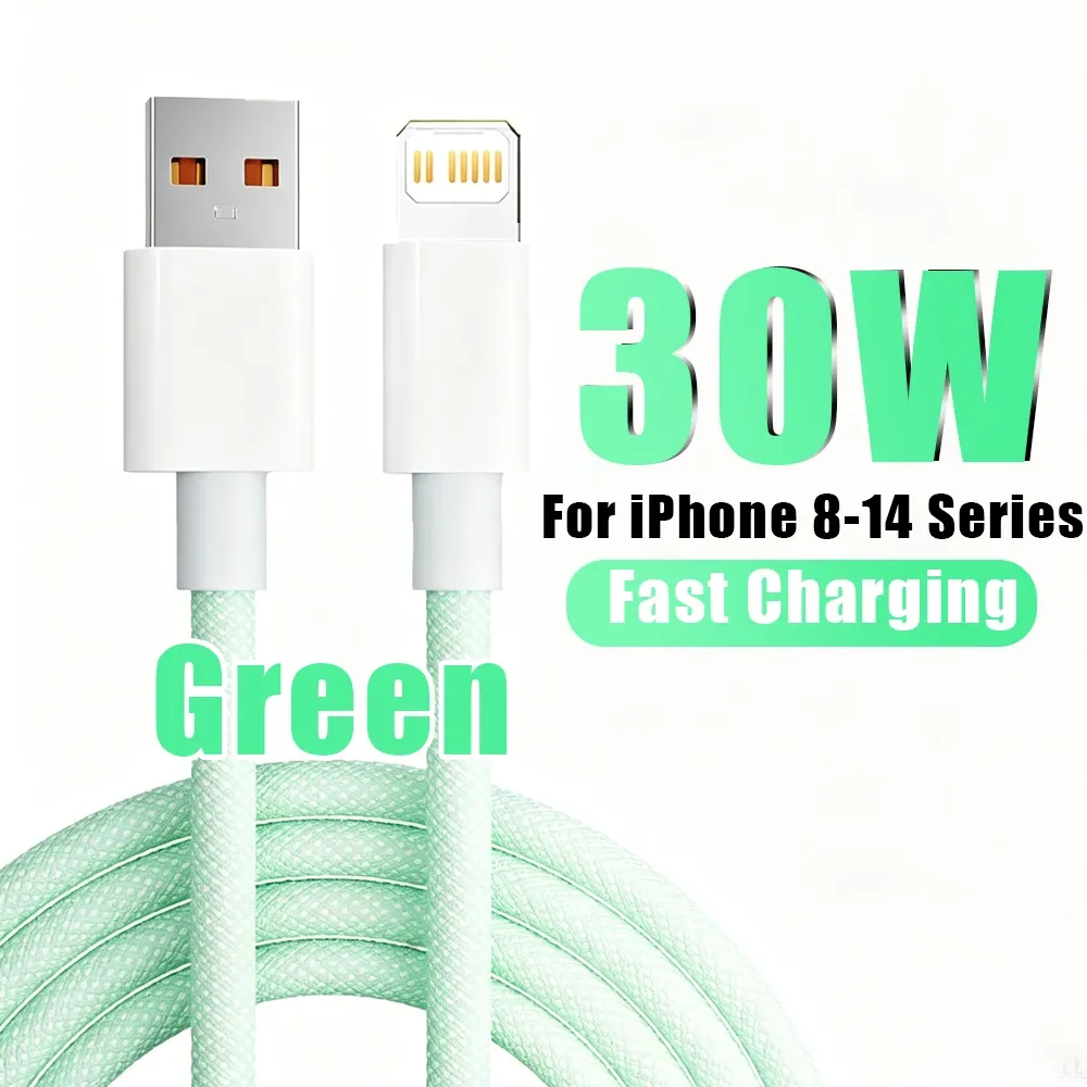 Chargeur rapide PD 30 W pour iPhone 14/13/12/11/X/XR/XS/8, Pro Max, Plus, Mini et iPad Air, avec câble USB-C vers Lightning durable 10