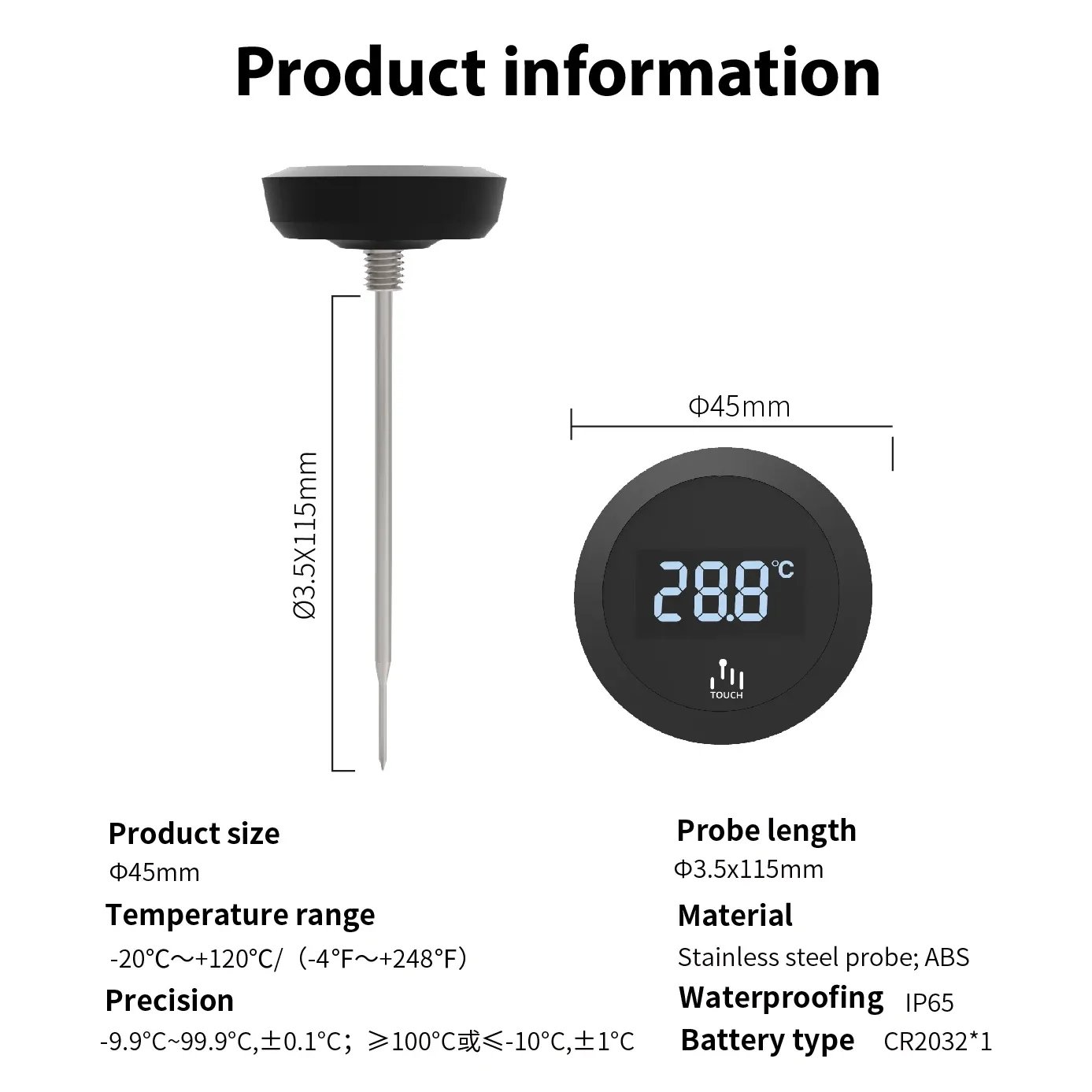 Thermomètre pour mousse de lait – Outil de barista en acier inoxydable avec clip, 0 à 220 °F / -10 à 110 °C, idéal pour le latte art 4