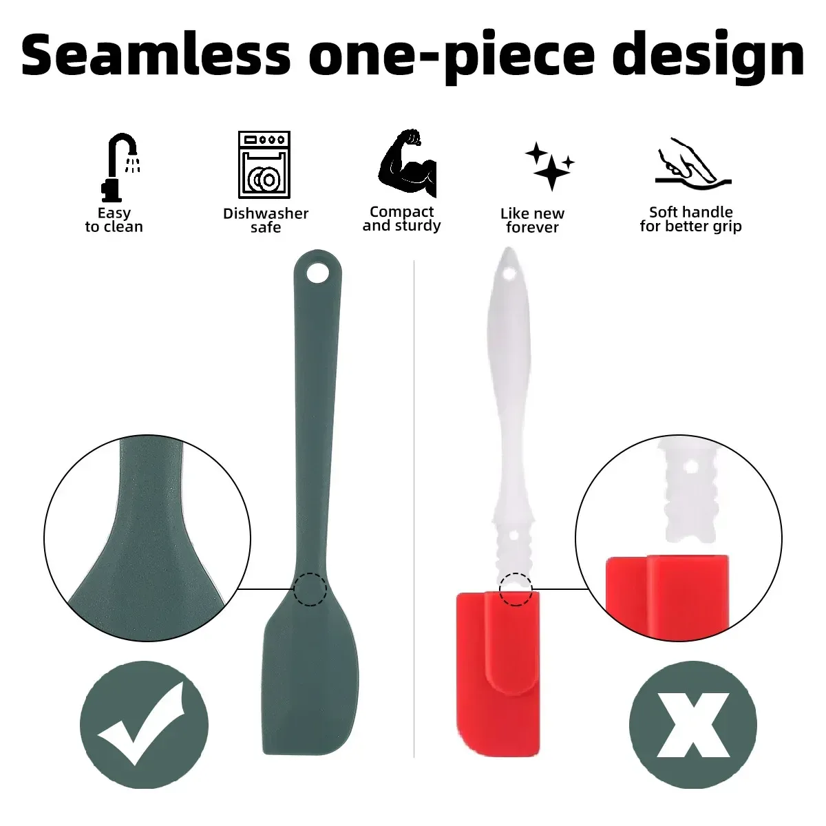 Ensemble d'ustensiles de cuisine en silicone résistant à la chaleur, avec grattoir à crème, pinceau à huile et accessoires barbecue, qualité alimentaire 3