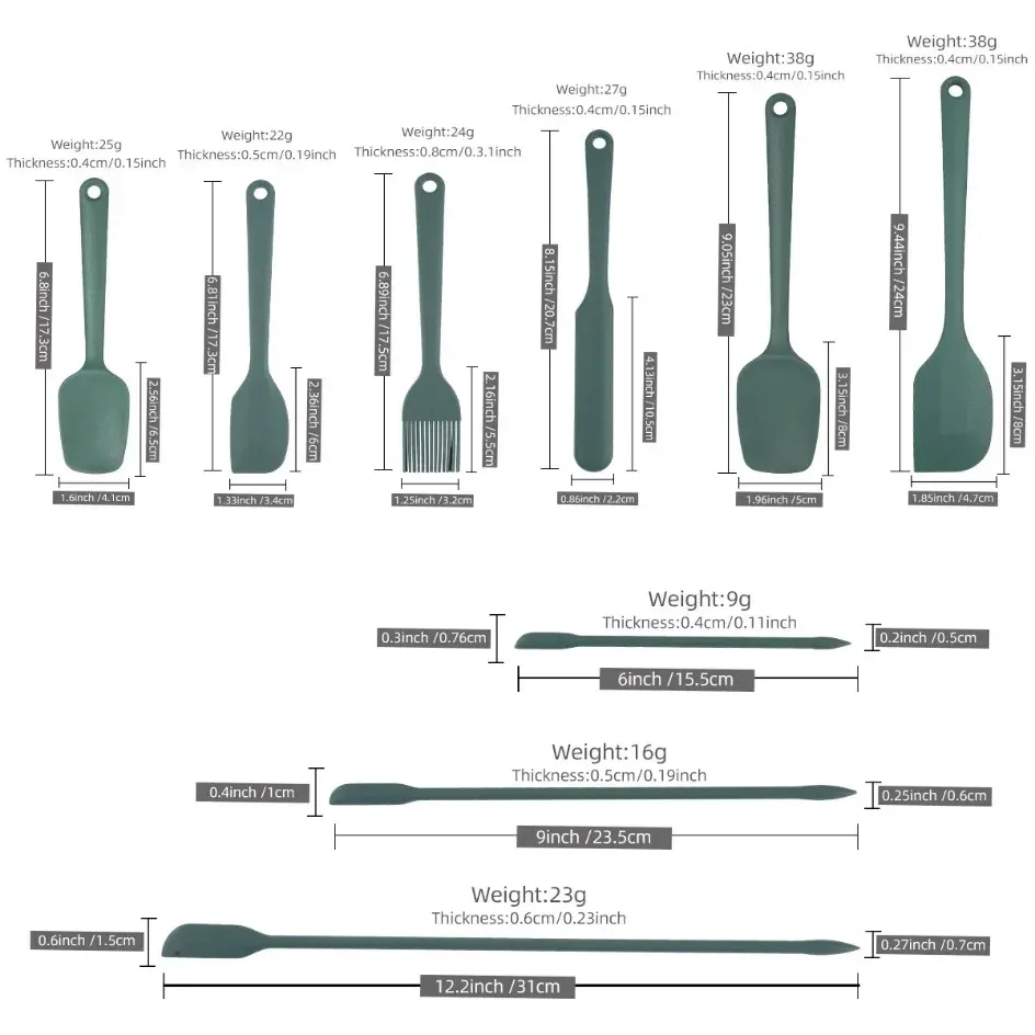 Détail des ustensiles de cuisson en silicone