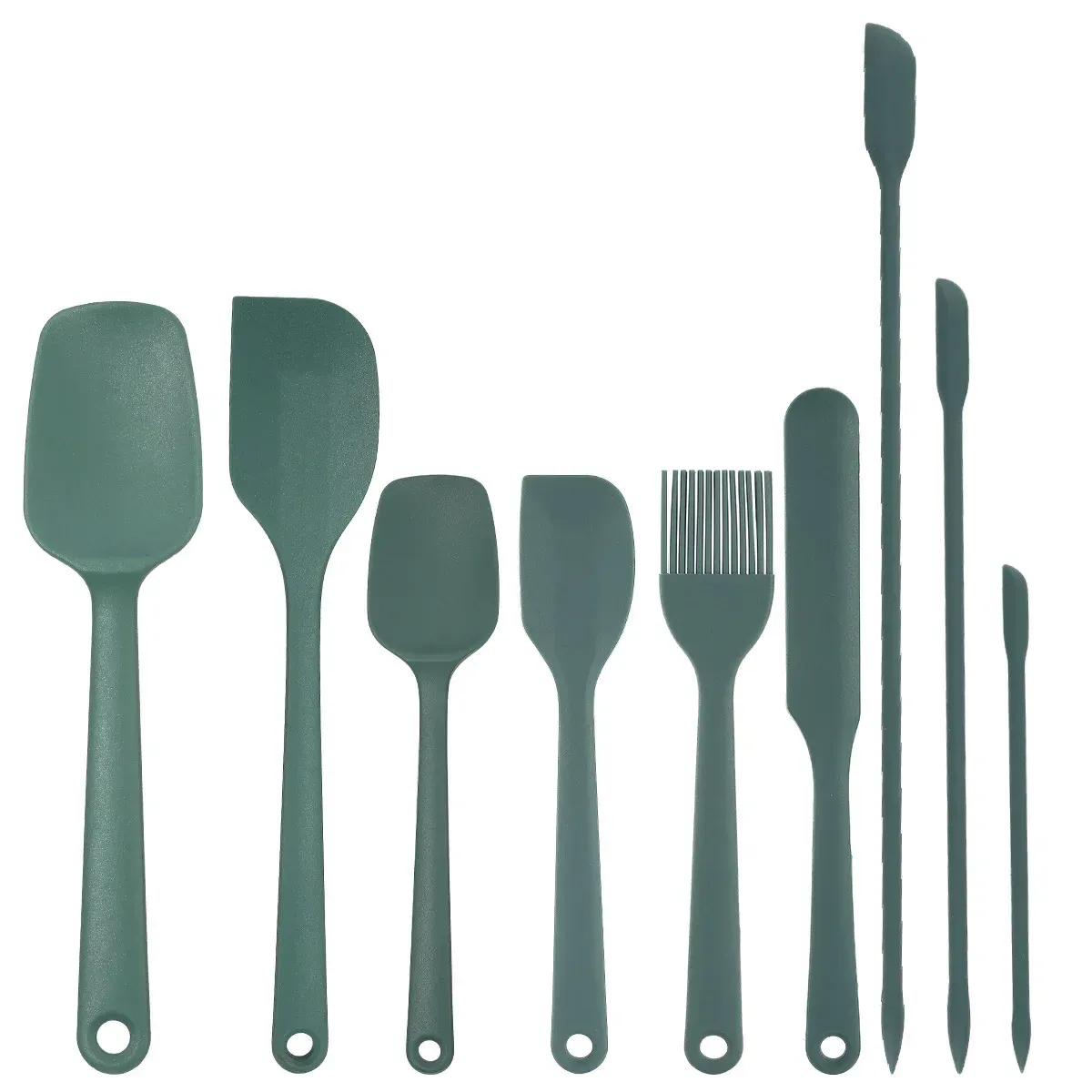 Ensemble d'ustensiles de cuisine en silicone résistant à la chaleur, avec grattoir à crème, pinceau à huile et accessoires barbecue, qualité alimentaire 8