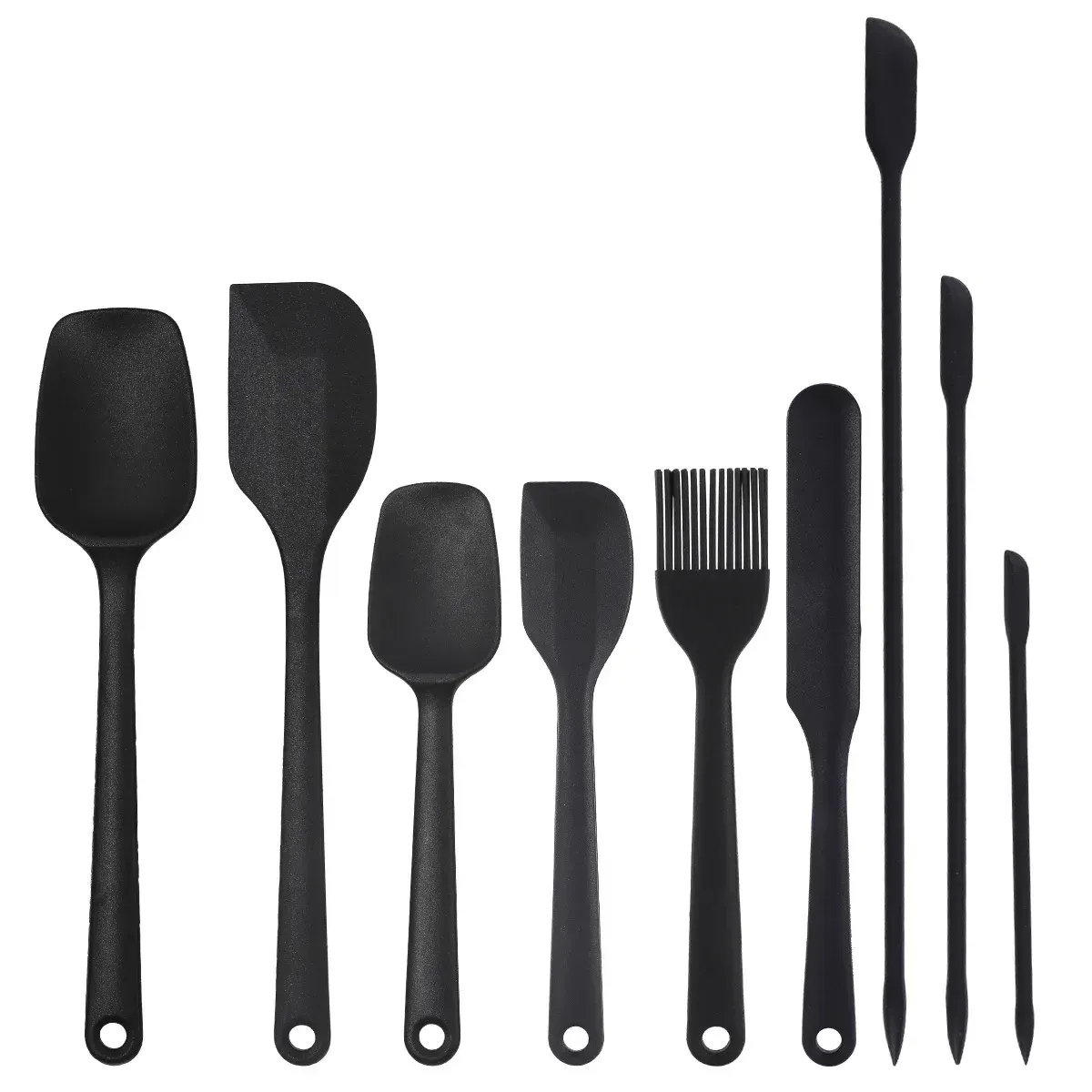 Ensemble d'ustensiles de cuisine en silicone résistant à la chaleur, avec grattoir à crème, pinceau à huile et accessoires barbecue, qualité alimentaire 10