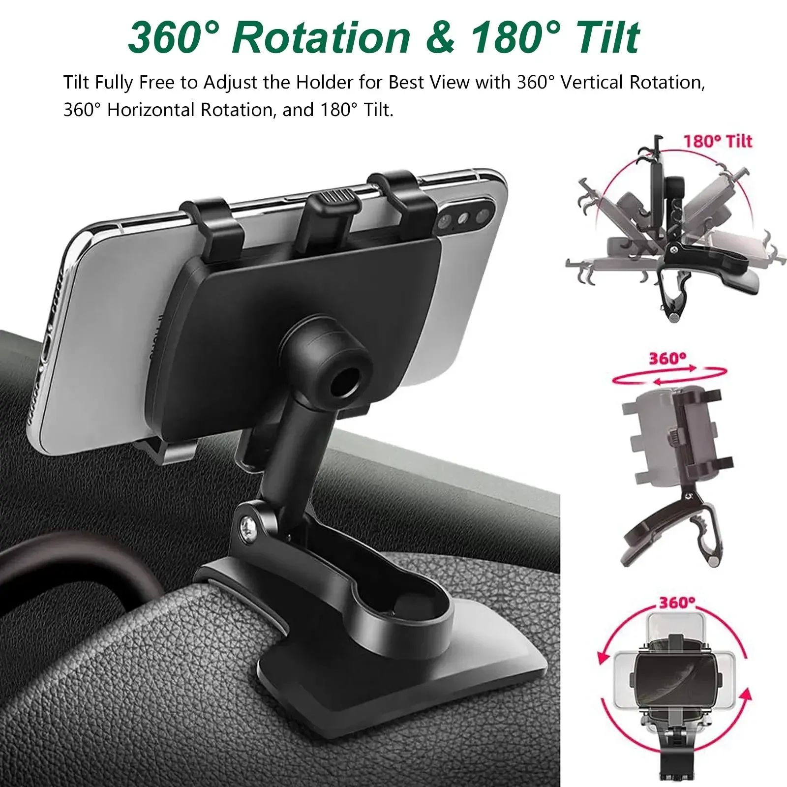 Support de téléphone universel pour voiture, fixation sur tableau de bord, compatible iPhone, Samsung et Xiaomi 3