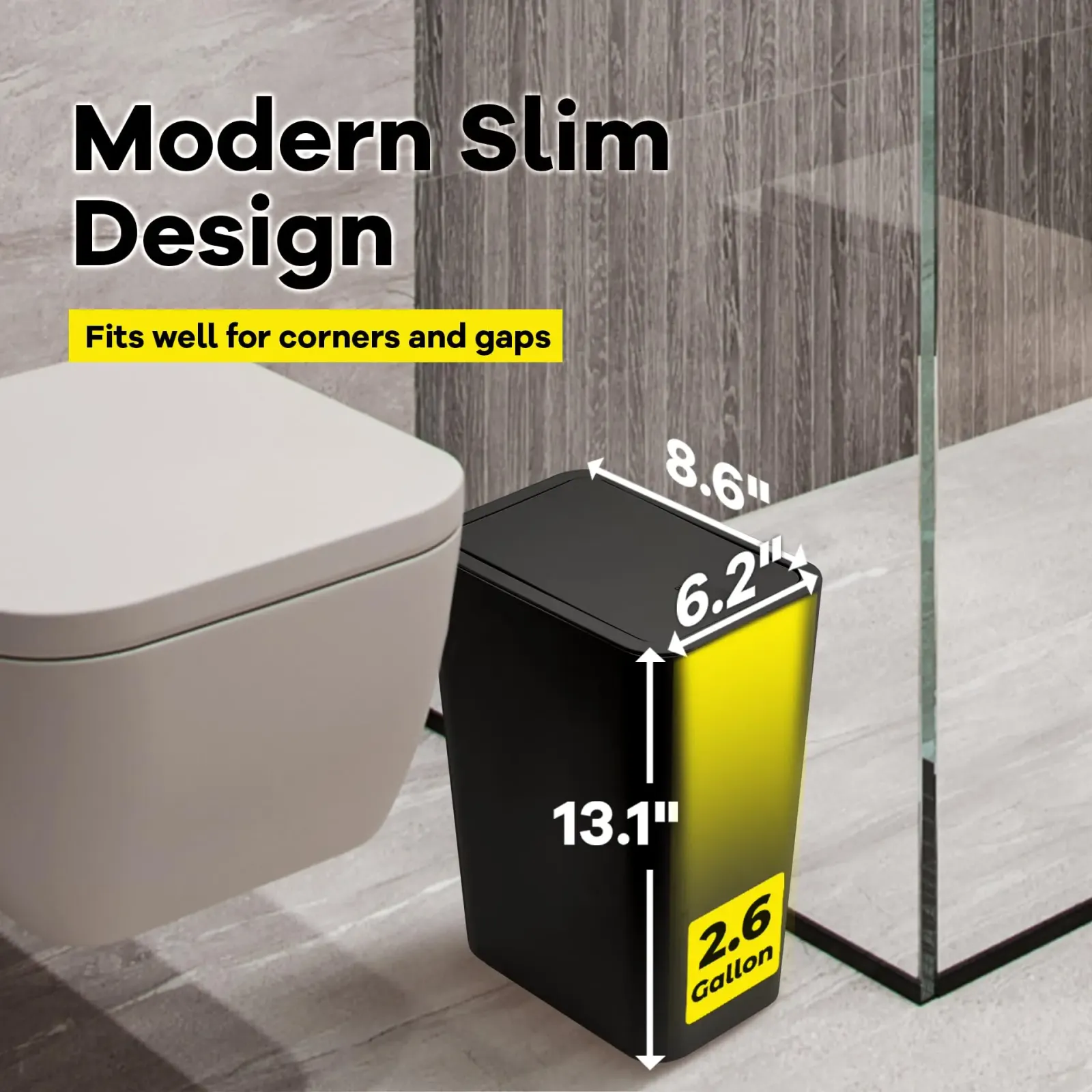 Poubelle compacte pour salle de bain