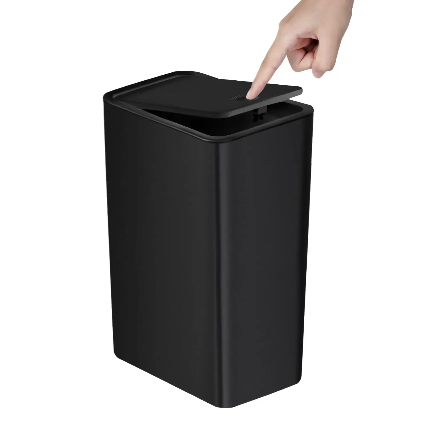 Poubelle de salle de bain 10 L à couvercle basculant, corbeille compacte en plastique 11