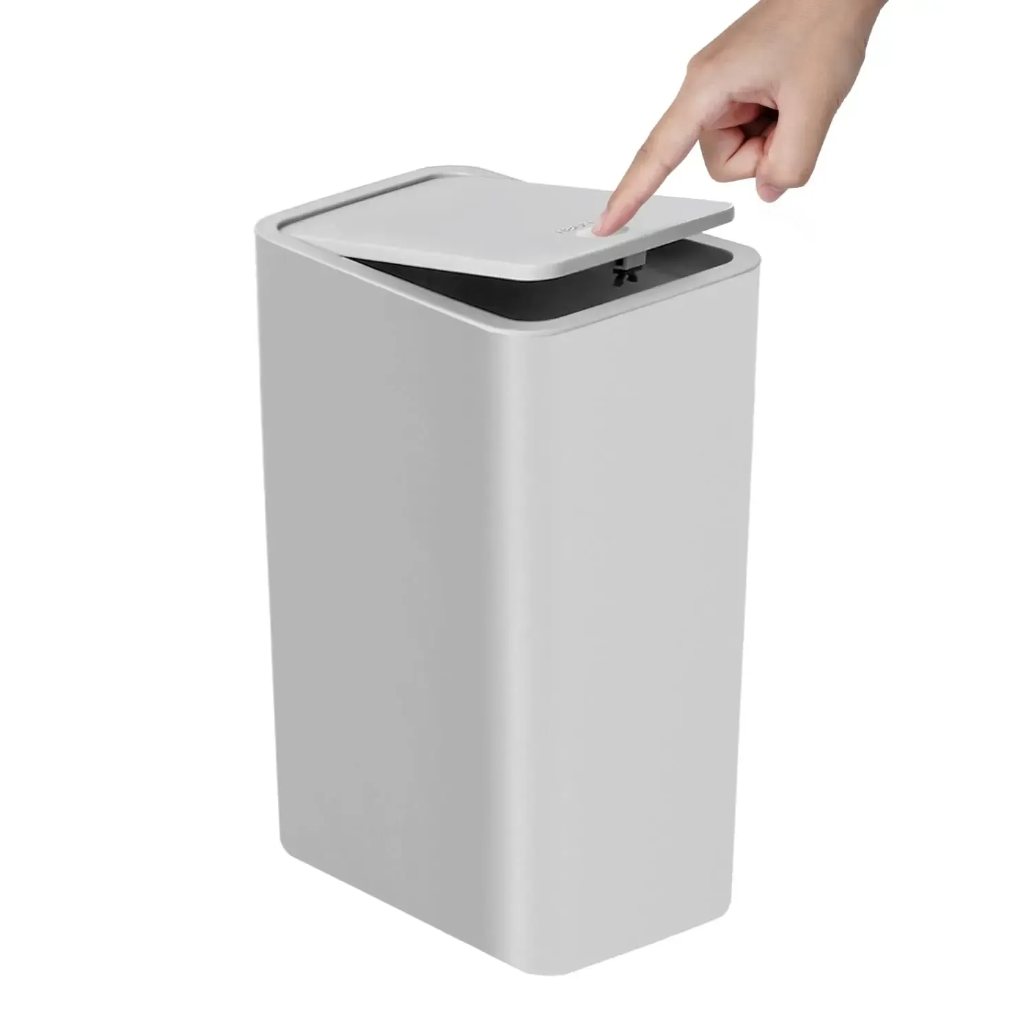 Poubelle de salle de bain 10 L à couvercle basculant, corbeille compacte en plastique 10