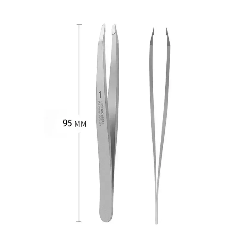 Pince à sourcils en acier inoxydable à biseau, pince à épiler pour extensions de cils, pince à double paupière, outil d'épilation, outil cosmétique 5
