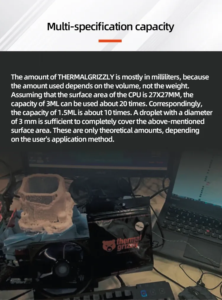 Grizzly Conductonaut, détail du conditionnement
