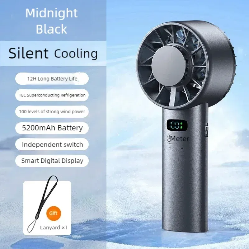 Ventilateur portatif rafraîchissant à glace TINSOL, batterie 5200 mAh, mini ventilateur portable pour voyages, camping et plein air 7