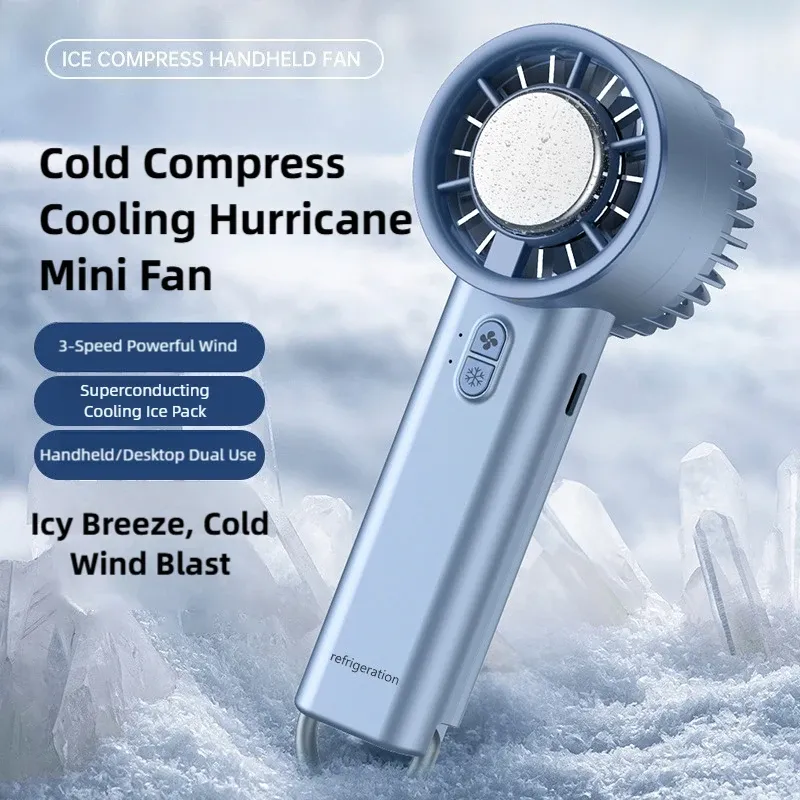 Ventilateur portatif rafraîchissant à glace TINSOL, batterie 5200 mAh, mini ventilateur portable pour voyages, camping et plein air 10