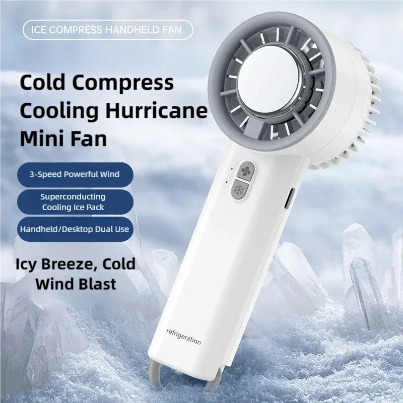 Ventilateur portatif rafraîchissant à glace TINSOL, batterie 5200 mAh, mini ventilateur portable pour voyages, camping et plein air 8