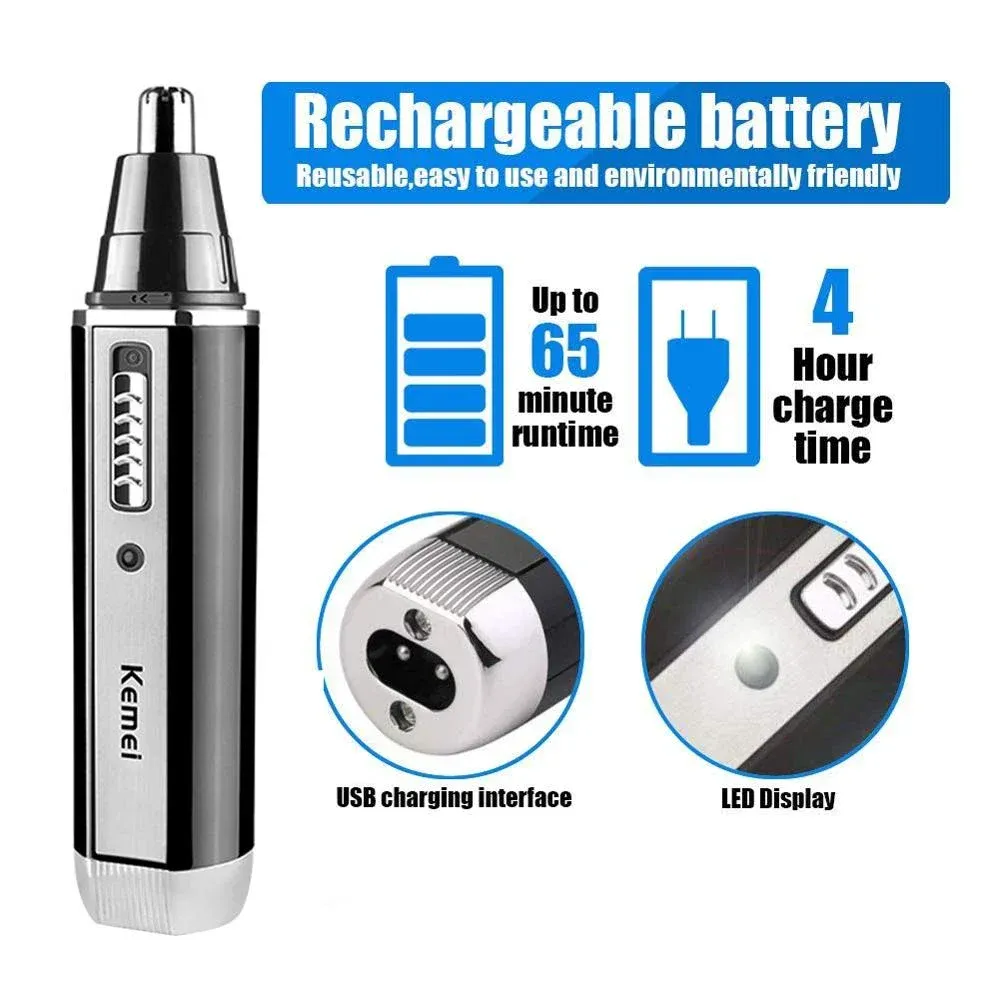 Tondeuse Kemei KM-6630 / KM-6631 / KM-6632 pour homme, rechargeable, pour cheveux, barbe, nez et oreilles 5